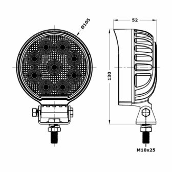 WERAM 27W LED Work Light Round 2430LM