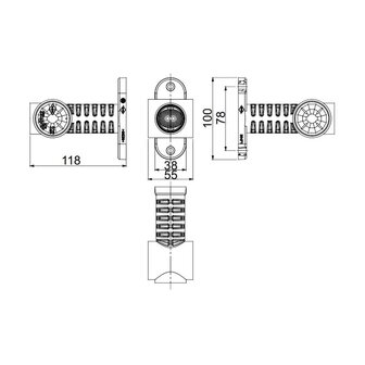 Horpol LED Stalk Marker Lamp 3-Functions + 0,5m cable Long Model Universal Dark-Look