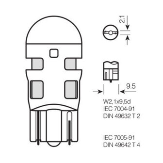 Osram  W5W/WY5W LED Retrofit Orange 12V W2.1x9.5d 2 Pieces