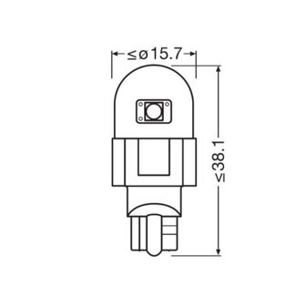 Osram W16W LED Retrofit White 12V W2.1x9.5d 2 Pieces