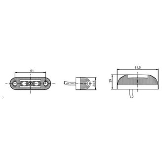 Horpol LED Type Marker Light White oval LD-370