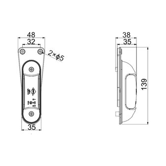 Horpol LED Marker Lamp 12-24V 3-Functions + Right Angle Bracket