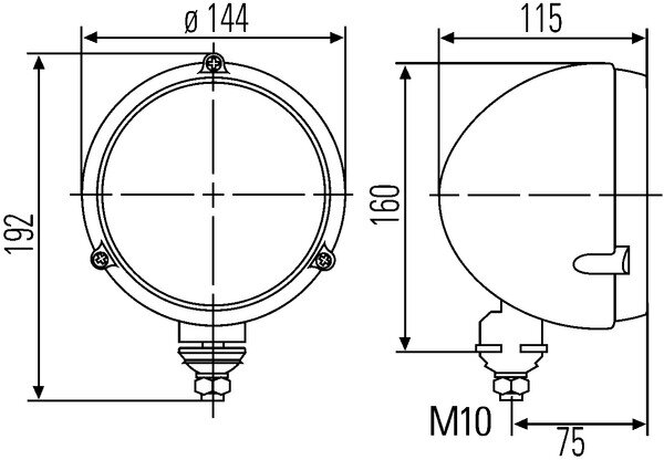 Hella Koplamp opbouw 144mm H4 | 1A3 996 162-331