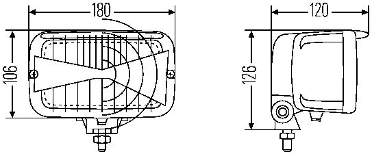 Hella Koplamp tractor H4 180x106mm | 1AB 007 145-001