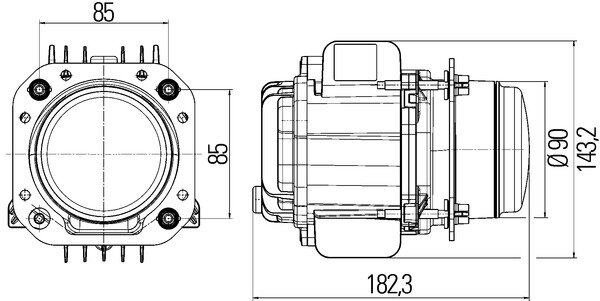 Hella Koplamp Ø90mm bi-led 12-24V z/controle | 1AL 010 820-021