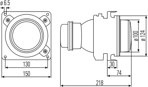 Hella Koplamp DE xenon Ø90mm gewelfd glas 24V | 1BL 007 834-037