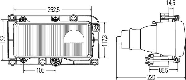 Hella Koplamp DE H1 24V Met kabel rechts | 1DL 007 872-087