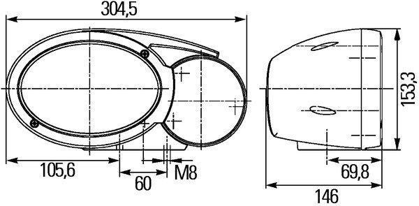 Hella Koplamp Combi 120 Deutsch Met 12Vgloeilamp Links | 1EB 996 167-031