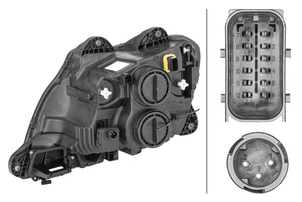 Hella Koplamp Daf CF/XF 13- Rechts H7/H1 m/lhr | 1ED 010 116-541