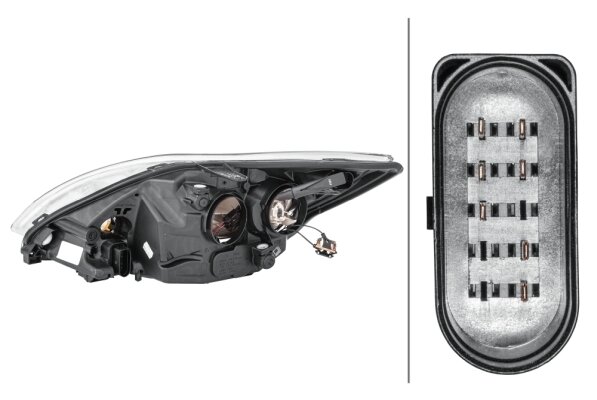 Hella Koplamp Ford Focus II 08- Rechts H1/H7 titan | 1EE 354 257-021