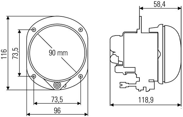 Hella Verstr + Dagrijverlichting Ø90mm 12V H15 | 1F0 010 293-001