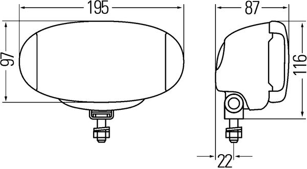 Hella Verstr Comet FF550 mKap Met Gloeilampen 12V | 1FD 010 953-011