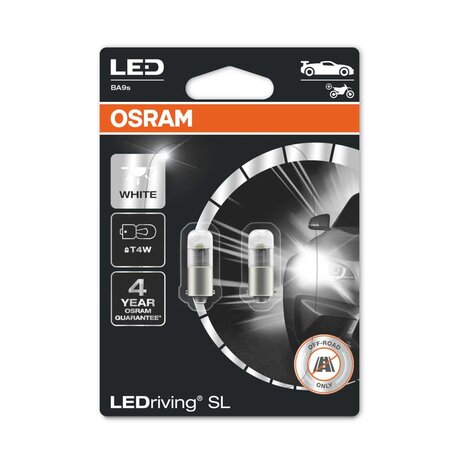 Osram T4W LED Retrofit White 12V BA9s 2 Pieces - Werkenbijlicht