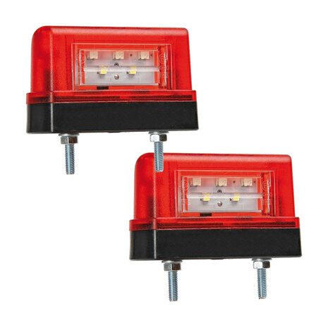 Fristom LED License Plate Light Red 12-24V