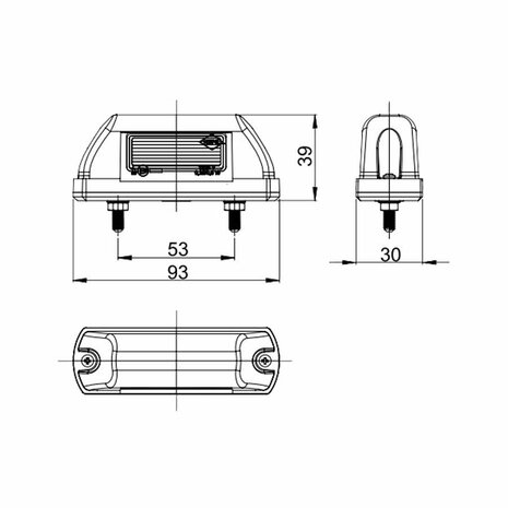 Horpol LED License Plate Light 12-24V Black LTD 702