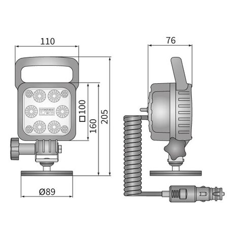 Mobiele 2500LM LED werklamp breedstraler