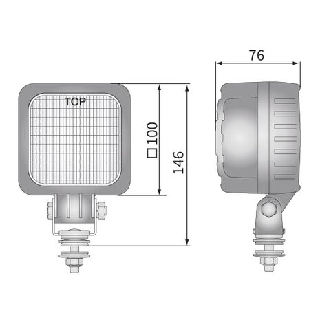 LED Work Light Flood 800LM + Deutsch-DT