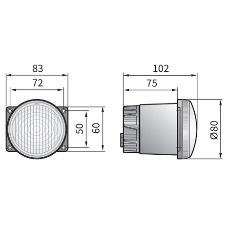 LED fog light with built-in AMP Faston connector