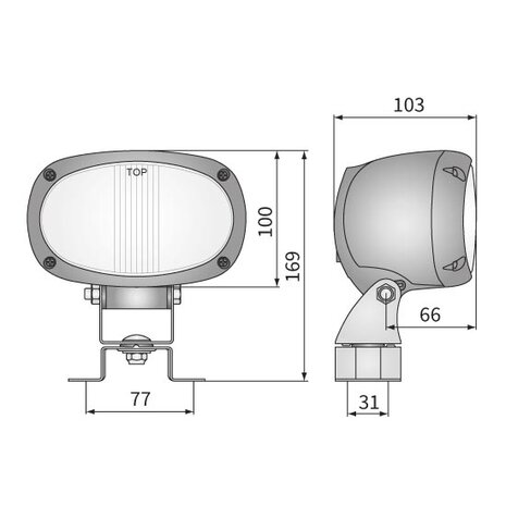 Work Light Halogen Oval H3