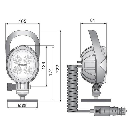 Mobiele 1500LM LED Werklamp Breedstraler