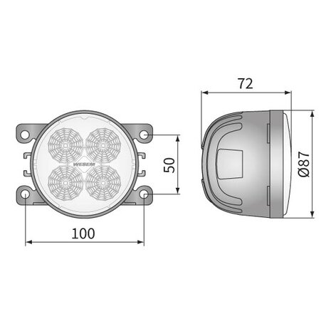 LED Worklight Floodlight 2000LM + Cable + FF Glass