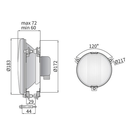 Rally Lamp Fog light Ø180mm + Xenon Bulb