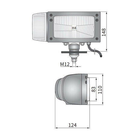 Wesem Headlight REPR1 Right 12V