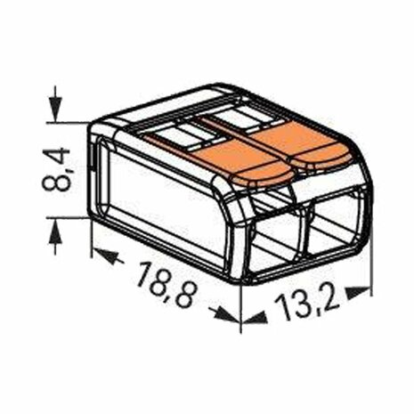 Wago 221-412 Connection Clamp 2-way 100 Pieces