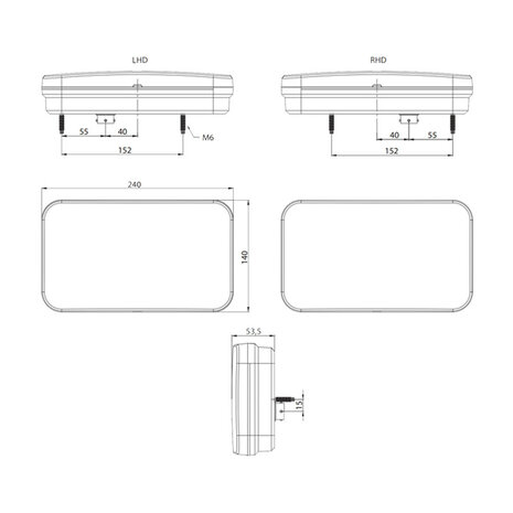 LED Trailer Light Set Fristom FT-370 Canbus