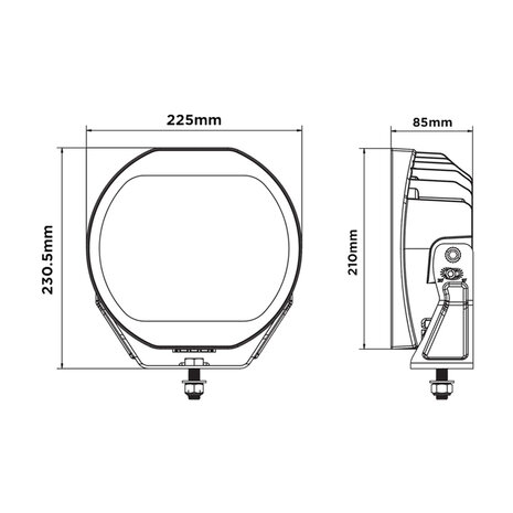 Boreman HALO LED Spotlight + Flash + Dual Color DRL