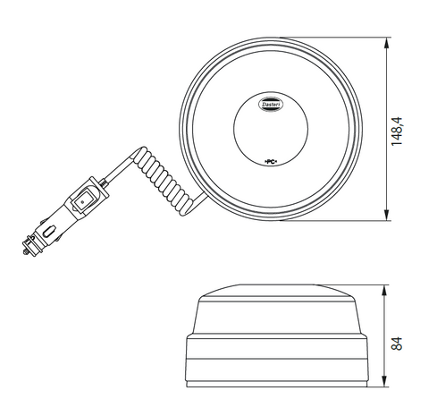 Led Beacon With Magnetic Base Red