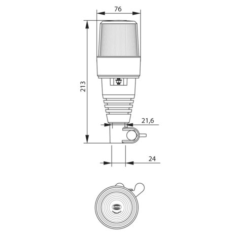 Orange LED Flash Beacon with Flexible Base