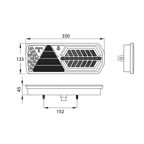 Dasteri DSL-5001TR LED Rear Light Left + Triangle Reflector