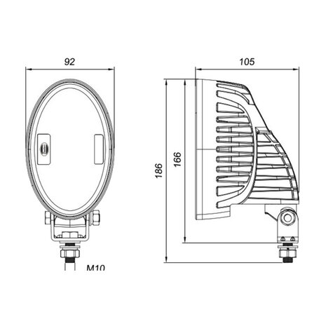 Dasteri LED Work Lamp Oval 4000LM Rotatable | Cable