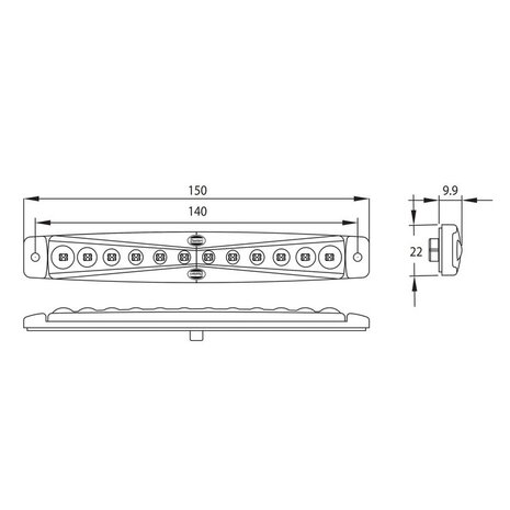 LED Front Marker Lamp Tall 24V