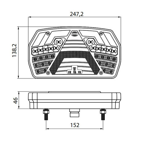 Led Tail light Left 6-Functions AMP Connector