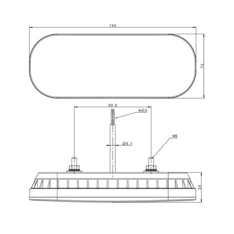 Fristom FT-320 LED Taillight 3-Functions + Cable