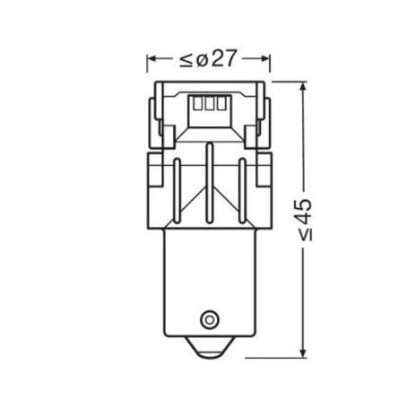 Osram P21W LED Retrofit Red 12V BA15s 2 Pieces