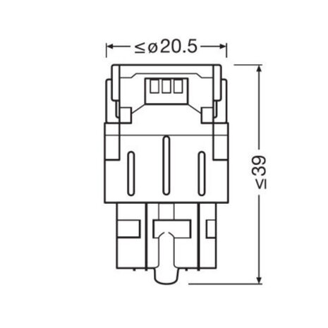 Osram W21/5W LED Retrofit Orange 12V W3x16q 2 Pieces