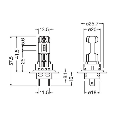 Osram H7/H18 HLM Easy LED Headlight Motor 12V