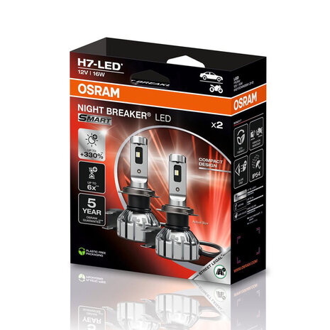 Osram Night Breaker LED Smart H7 ECE-approved Set | +330%