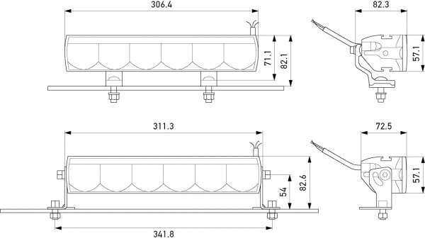 Hella Valuefit LBE320 LED Lightbar + Postition Light | 1FE 358 154-001