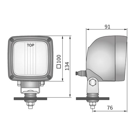 Halogen Work Light LKR5-FF + AMP-Faston