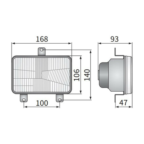 Wesem H4 Headlamp Built-in 100x140mm