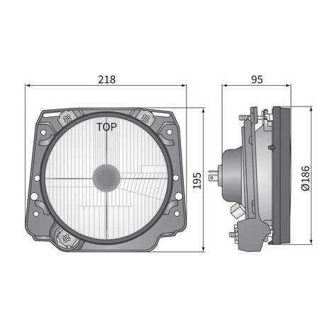 Headlight VW Golf II Tuning, Lampenglas: Ø186mm