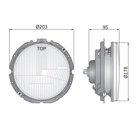 Headlight VW Golf I Tuning, Lampenglas: Ø178mm