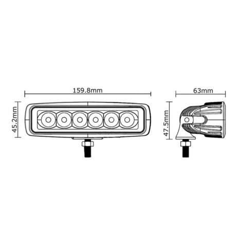 18W LED Work Light Rectangle Spot Basic