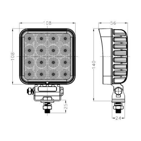 WERAM 48W LED Work Light Square 4320LM