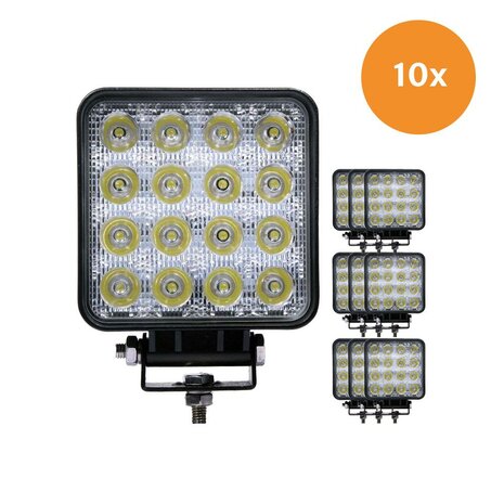 10 Pieces 48W LED Work Light Square Budget