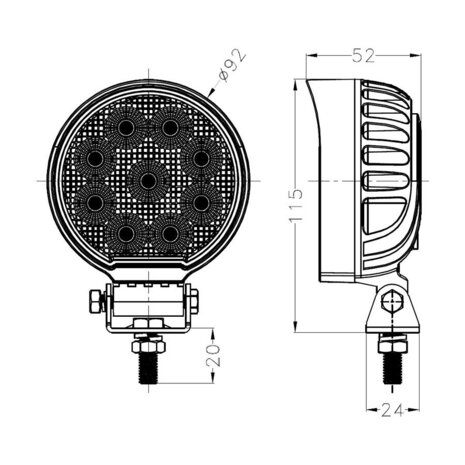 WERAM 27W LED Work Light Round Mini 2160LM